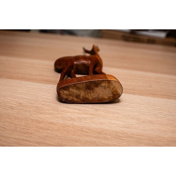 Vintage Mid Century Gazelle Impala Wooden Hand Carved Art Sculpture Teak - Picture 3 of 5